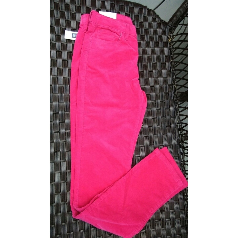 New Gap Girls pants skinny fit velvet pink 7 stretchy adjustable​ waist